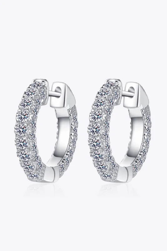 Crystal Drop Earrings for Sparkle -925 Sterling Silver Moissanite Huggie Earrings