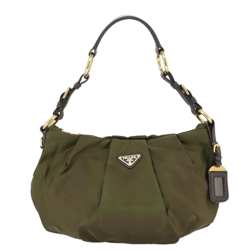 Handle bags with eco-friendly bamboo handles -Prada Tessuto  Synthetic Shoulder Bag (Pre-Owned)