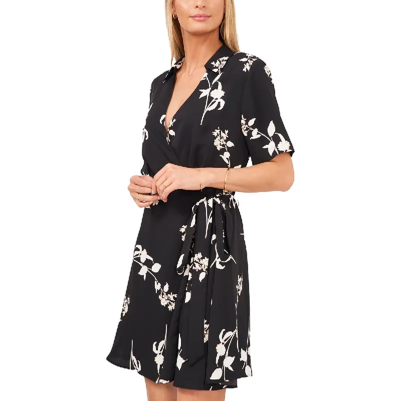 Abstract Dresses for Creative -Vince Camuto Womens Puff Sleeve Mini Wrap Dress