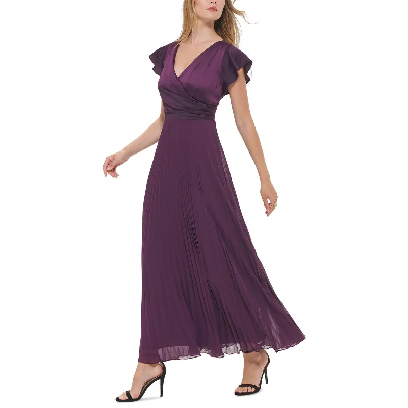 Party Dresses for Celebration -DKNY Womens Surplice Neckline Long Evening Dress