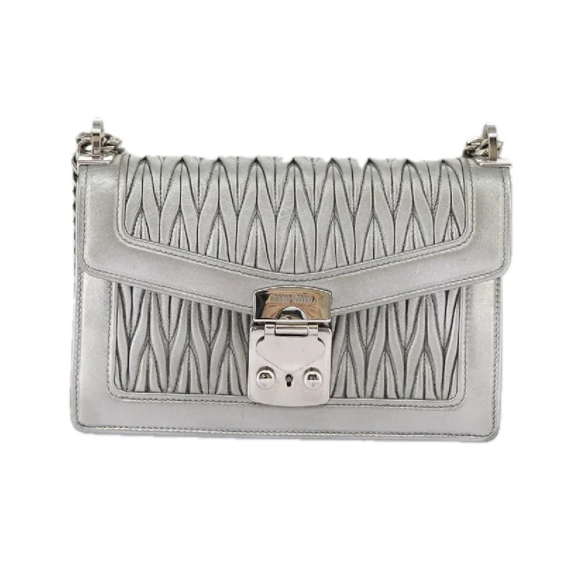 Handle bags with neutral tones for versatility -Miu Miu Confidential  Leather Shoulder Bag (Pre-Owned)