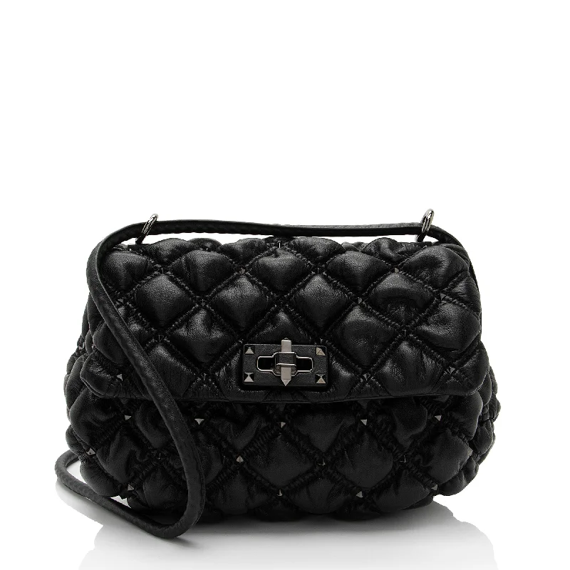 Reversible handle bags offering dual design styles -Valentino Nappa SpikeMe Medium Shoulder Bag