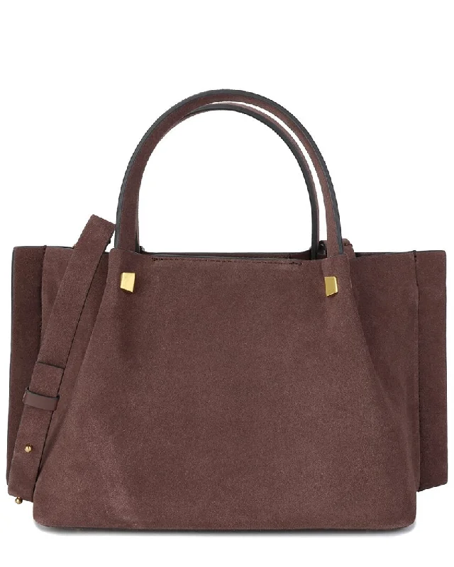 Handle bags with soft linings for protection -Tiffany & Fred Paris Suede Tote