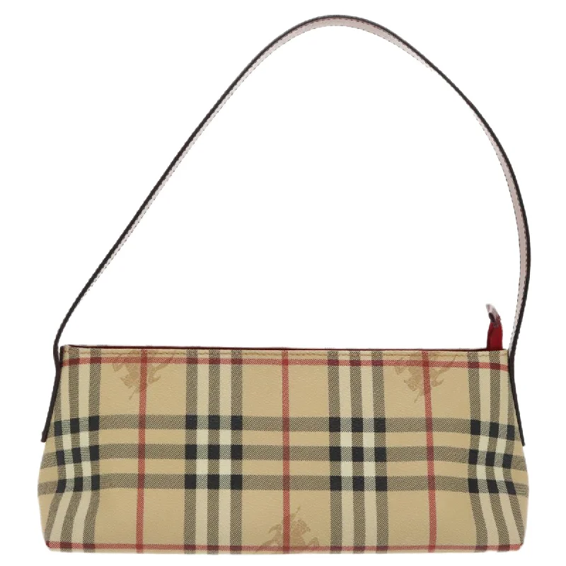 Handle bags with compact designs for portability -Burberry Nova Check  Canvas Shoulder Bag (Pre-Owned)