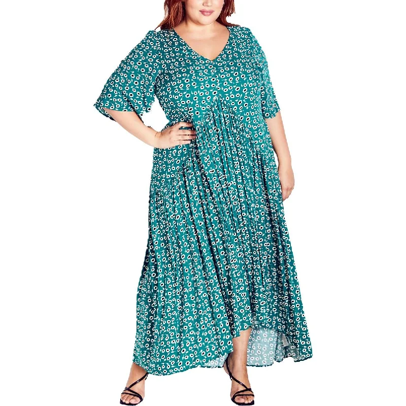 Beach Dresses for Coastal -Avenue Womens Floral Print  Maxi Dress