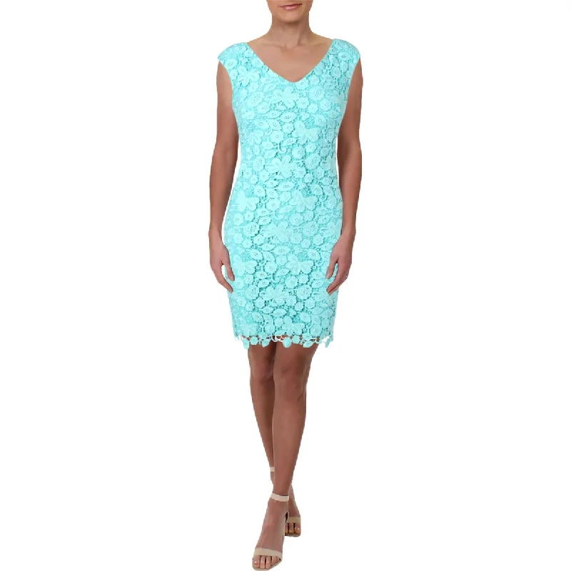 Birthday Dresses for Celebration -Lauren Ralph Lauren Womens Montie Lace V-Neck Party Dress