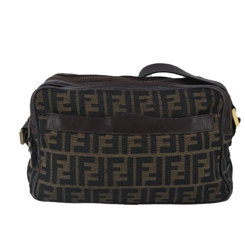 Handle bags with bold stripes for trendiness -Fendi Zucca  Canvas Shoulder Bag (Pre-Owned)