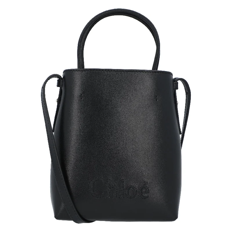 Handle bags with inner compartments for essentials -Chloé Sense Micro Tote Bag Black