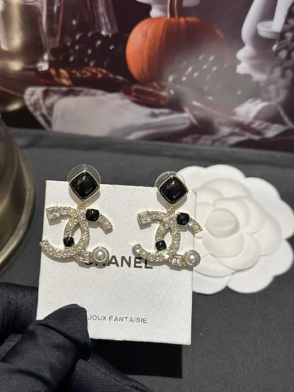 Drop Earrings with Crown Designs -Earrings 2023 New Xiaoxiangfeng Earrings, Mid Ancient New Luxury Love Pearl Glass Drop EHHCE169C4