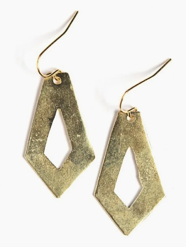 Drop Earrings with Crown Designs -Brass Artillery Earrings