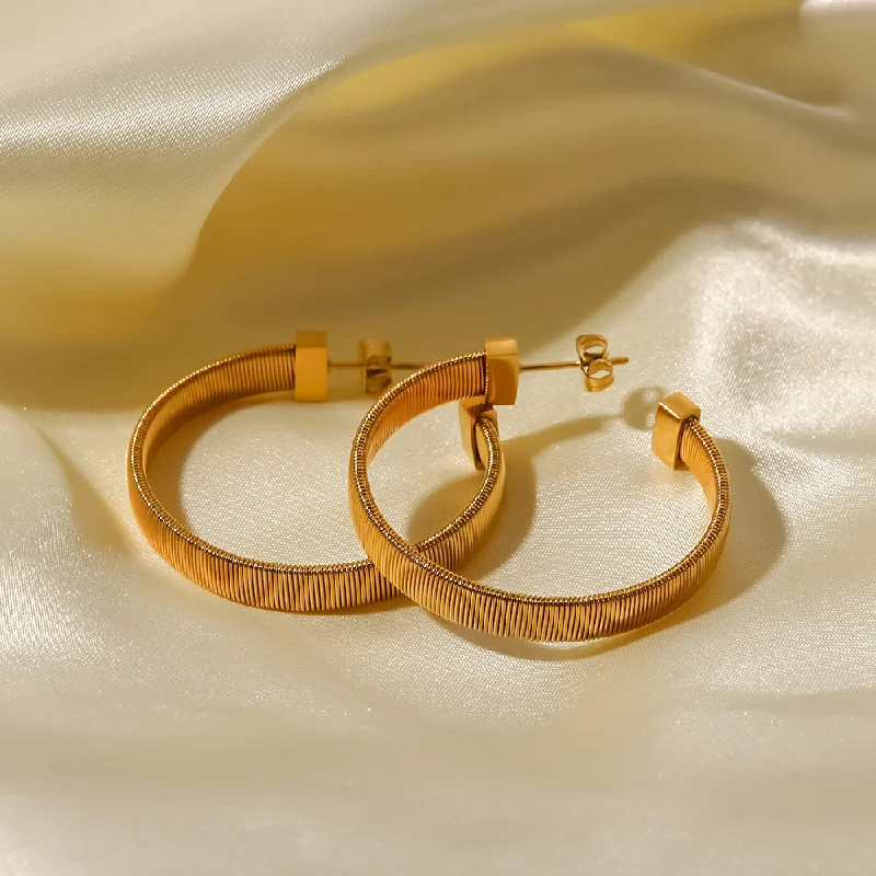 Heart Shaped Drop Earrings for Love -18K gold-plated C-shaped hoop fashion all-match earrings