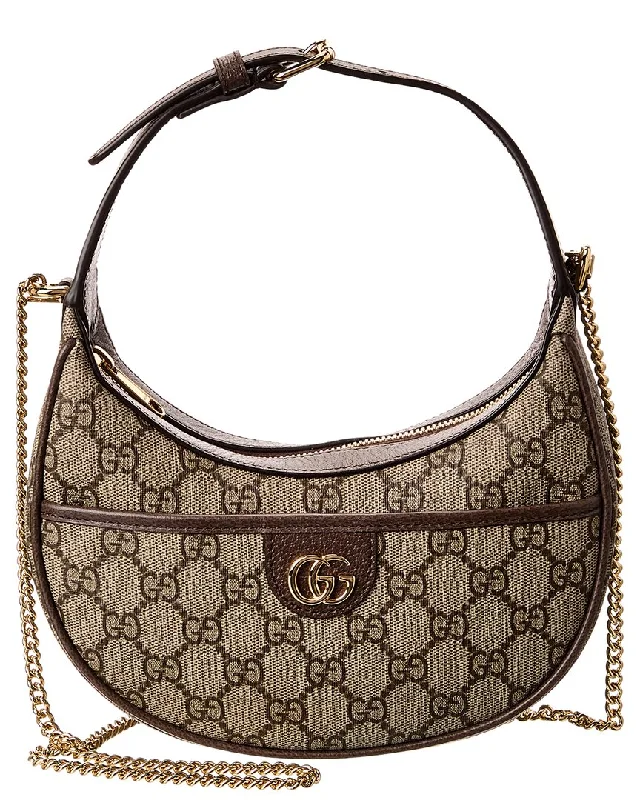 Handle bags with expandable sides for flexibility -Gucci Ophidia Mini GG Supreme Canvas & Leather Hobo Bag