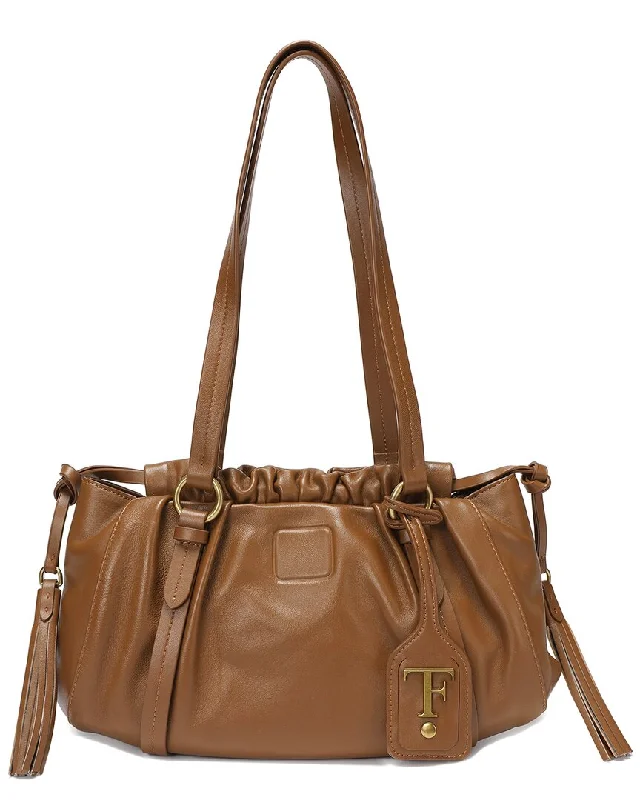 Handle bags with soft fabric for comfort -Tiffany & Fred Paris Leather Hobo Bag