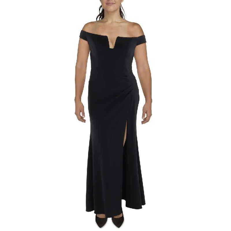 Celtic Dresses with Knotwork -Xscape Womens Off-The-Shoulder Maxi Evening Dress