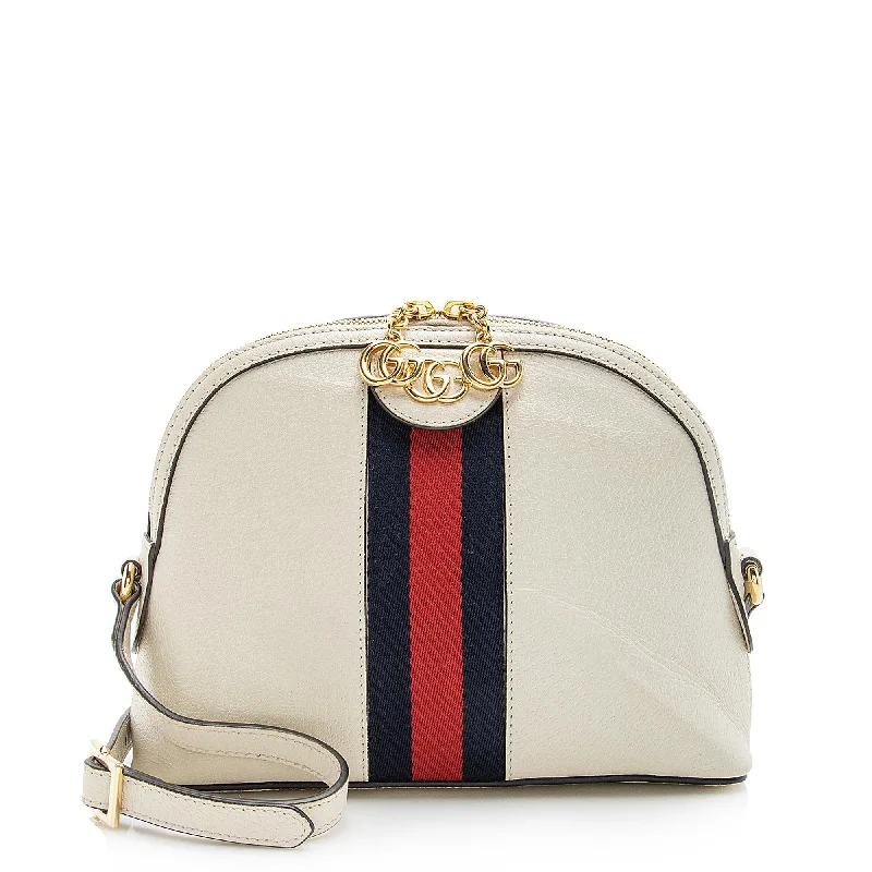 Handle bags with monogram designs for personalization -Gucci Leather Ophidia Dome Small Shoulder Bag