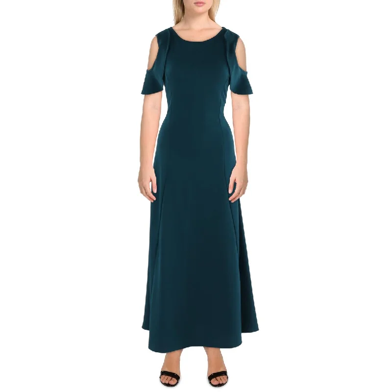 Beach Dresses for Coastal -24seven Comfort Apparel Womens Knit Cold Shoulder Midi Dress