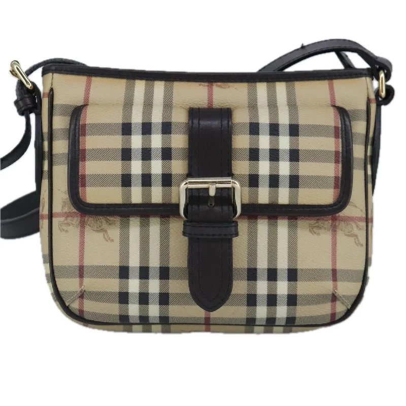 Handle bags with modern cutouts for style -Burberry Nova Check  Canvas Shoulder Bag (Pre-Owned)