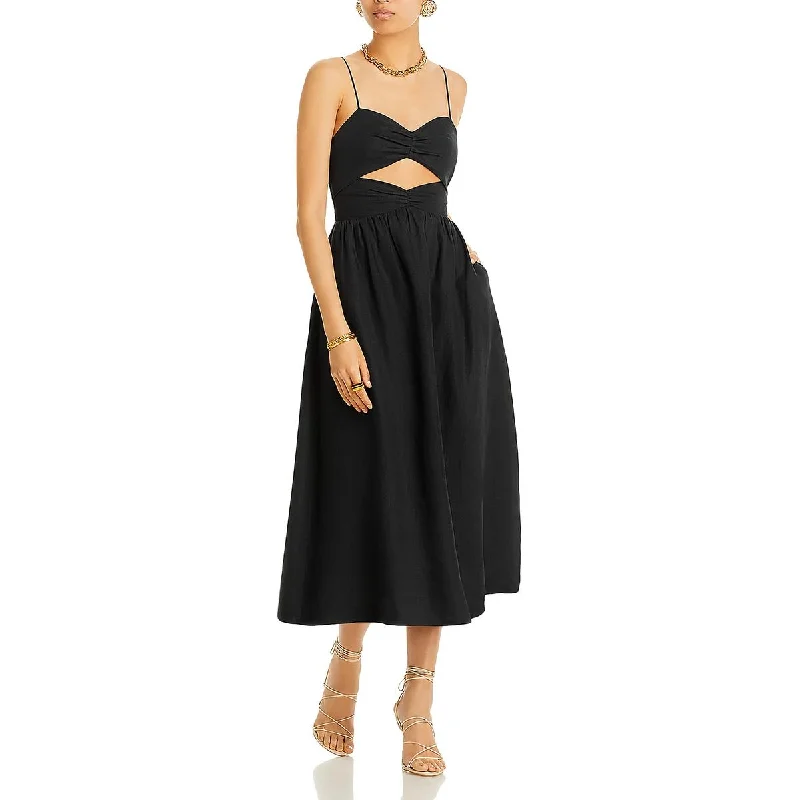 Black Dresses for Versatile -Rhode Womens Below Knee Cutout Midi Dress