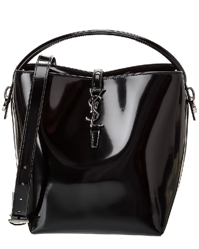 Waterproof handle bags ideal for rainy weather -Saint Laurent Le 37 Patent Bucket Bag