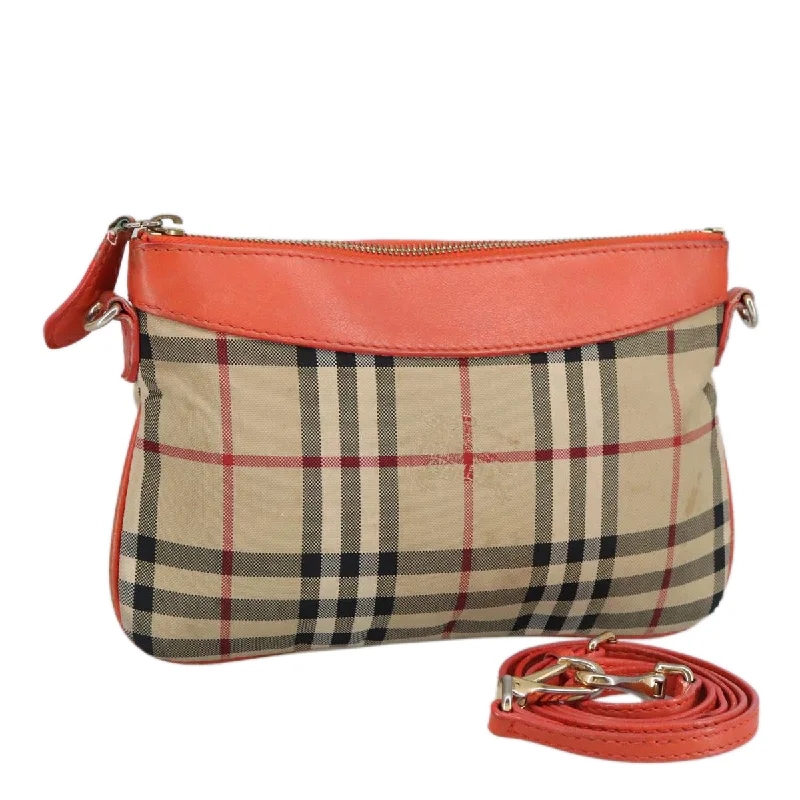 Handle bags with artistic prints for creativity -Burberry Haymarket  Canvas Shoulder Bag (Pre-Owned)