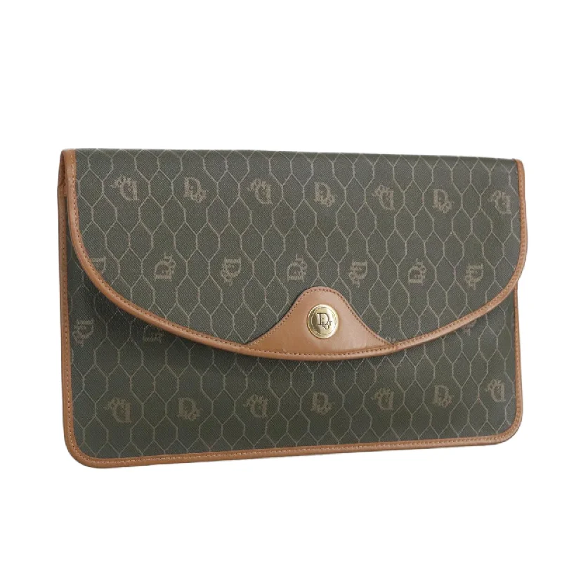 Handle bags with spacious interiors for storage -Dior Honeycomb  Canvas Clutch Bag (Pre-Owned)