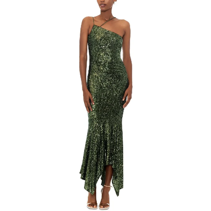 Valentine's Day Dresses for Romance -Xscape Womens Sequined Asymmetric Evening Dress