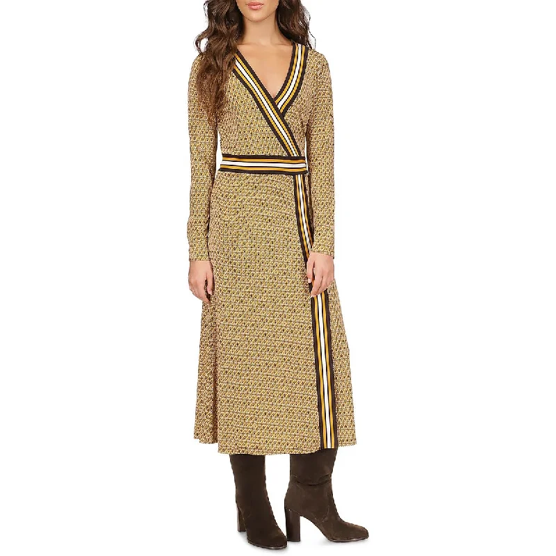 Green Dresses for Nature -KORS Michael Kors Womens Aztec Print Midi Midi Dress