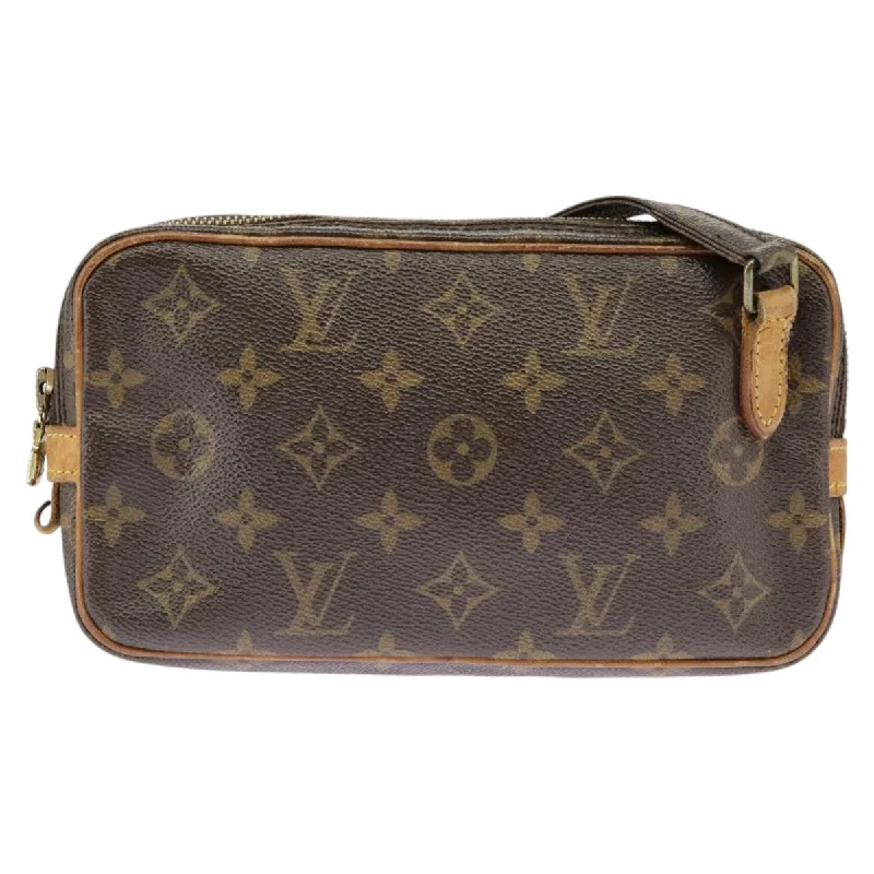 Handle bags with suede accents for texture -Louis Vuitton Marly  Canvas Shoulder Bag (Pre-Owned)