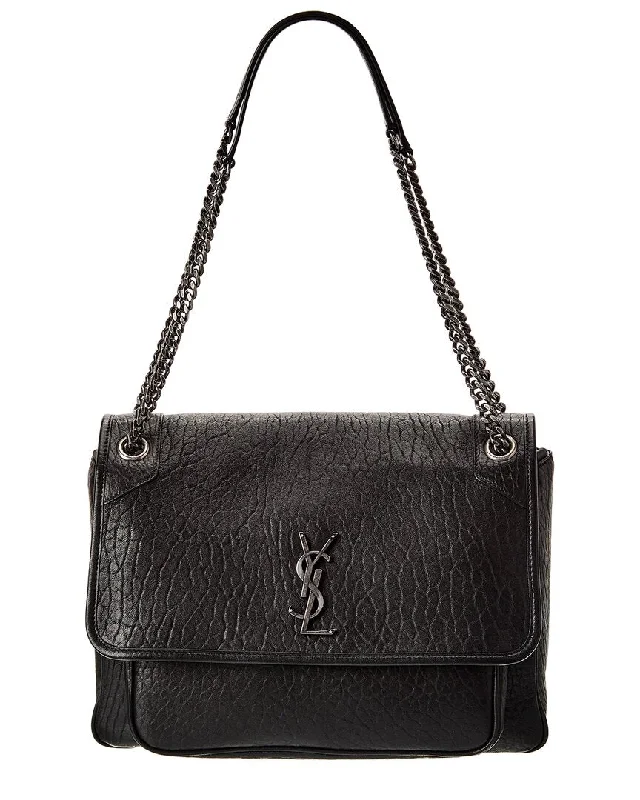 Handle bags with drawstring accents for style -Saint Laurent Niki Large Leather Shoulder Bag