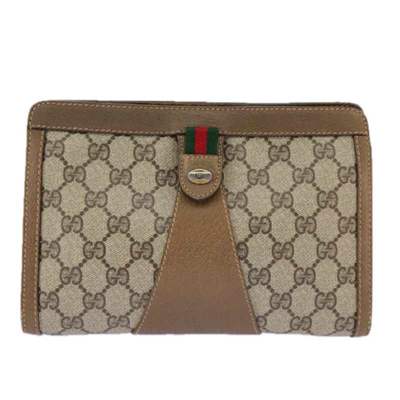 Handle bags with expandable sides for flexibility -Gucci Ophidia  Canvas Clutch Bag (Pre-Owned)