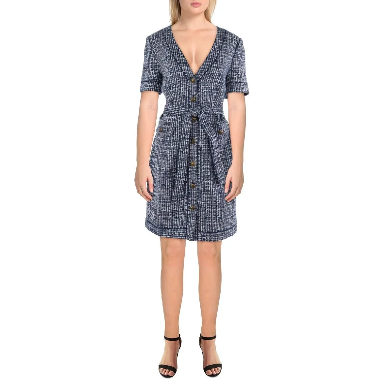 Gothic Dresses with Dark Tone -Marciano Womens Spencer Tweed Work Shirtdress