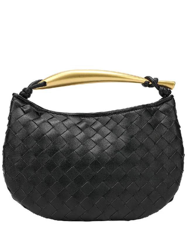 Handle bags with padded straps for comfort -Tiffany & Fred Paris Woven Leather Top Handle Clutch