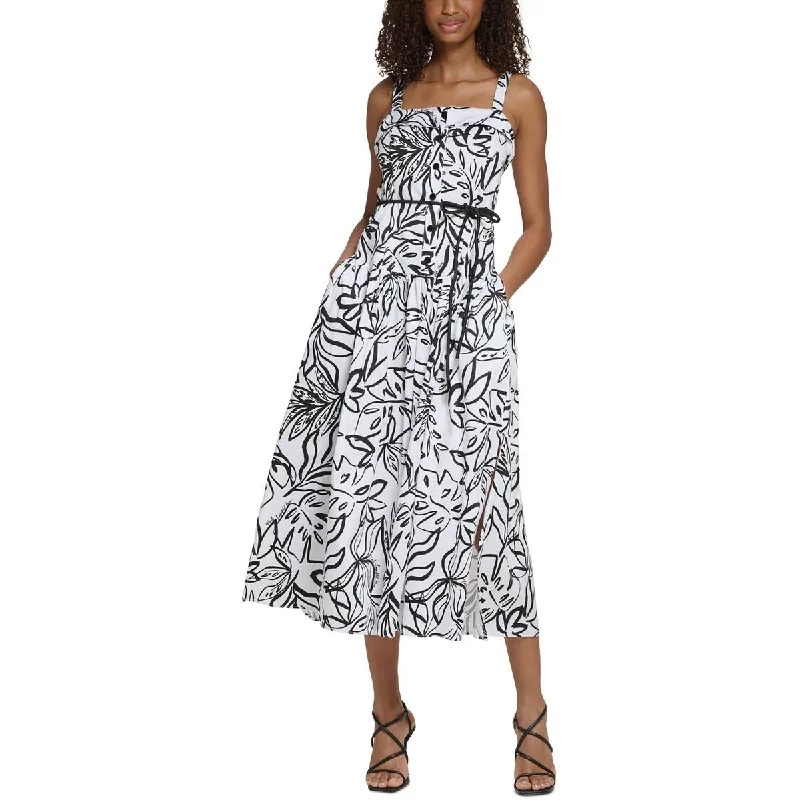 Formal Dresses for Occasions -Karl Lagerfeld Paris Womens Cotton Blend Tea Length Maxi Dress