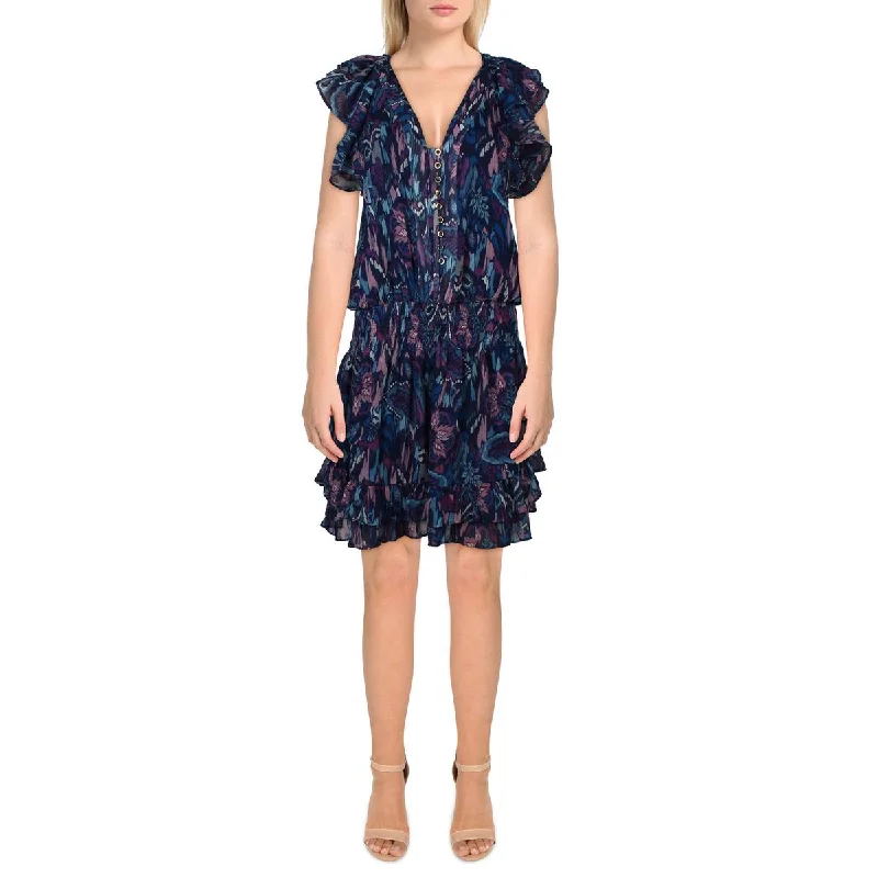 Minimalist Dresses for Simplicity -Ramy Brook Womens Printed Short Mini Dress