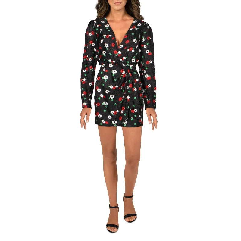 Sheath Dresses for Sophisticated -The Kooples Womens Floral Mini Wrap Dress