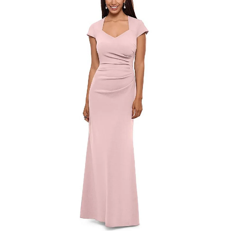 Off-shoulder Dresses for Feminine -Xscape Womens Petites Ruffled V-Neck Evening Dress