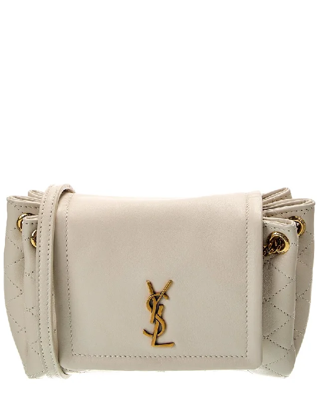 Handle bags with sturdy canvas for longevity -Saint Laurent Nolita Mini Leather Shoulder Bag