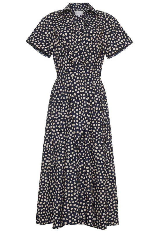 Modern Dresses for Trendy -Asbury Dress - Abstract Dot Navy