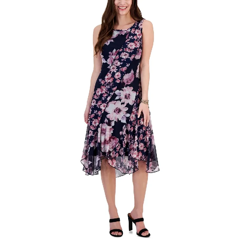 Bridesmaid Dresses for Ceremony -Connected Apparel Womens Floral Print Mesh Shift Dress