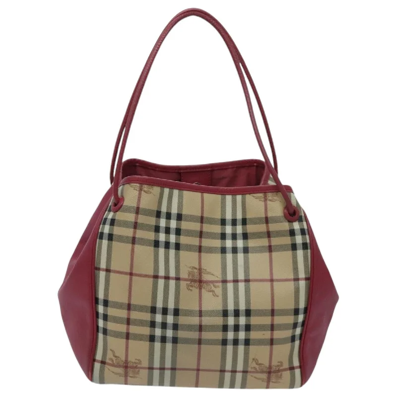 Handle bags with tropical prints for summer -Burberry Nova Check  Canvas Tote Bag (Pre-Owned)