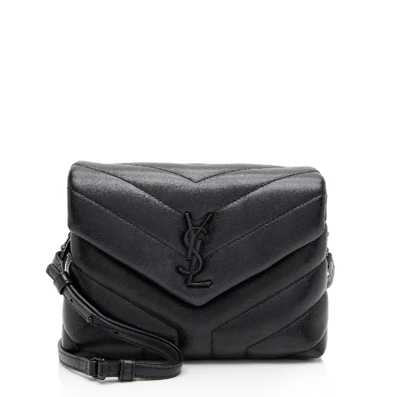 Handle bags with bright accents for pop -Saint Laurent Matelasse Calfskin Monogram LouLou Toy Crossbody