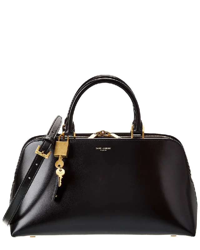 Handle bags with wide openings for access -Saint Laurent Sac De Jour Leather Duffel Bag