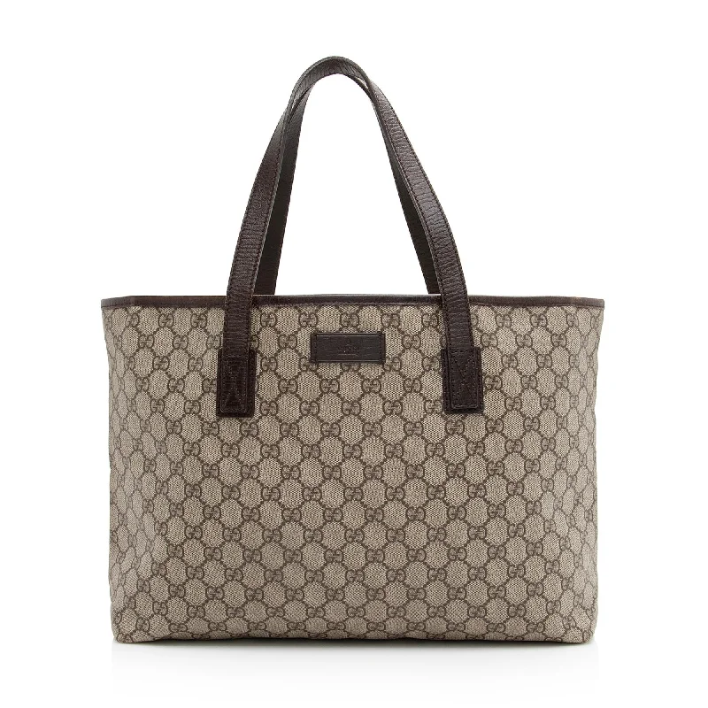 Handle bags with animal prints for flair -Gucci GG Supreme Medium Zip Shopping Tote