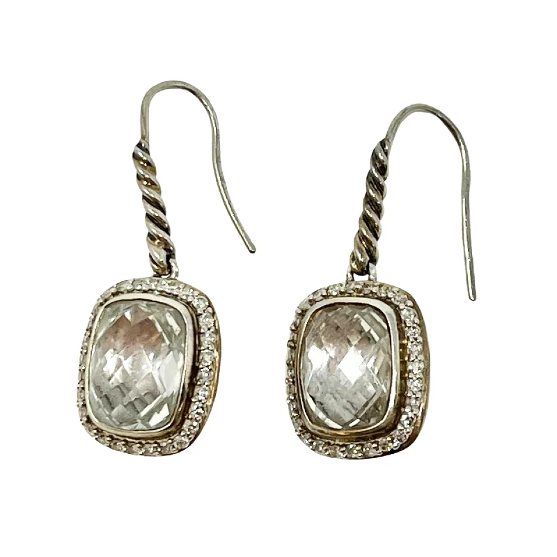 Lightweight Drop Earrings for All Day -David Yurman Albion Prasiolite and Diamond Drop Earrings