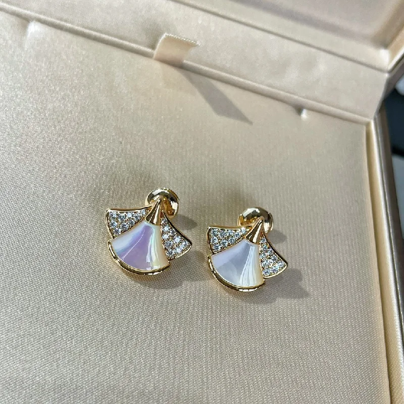 Diamond Drop Earrings for Luxury -Fashion Rose Gold White Fritillaria Umbrella Skirt Earrings EHA110