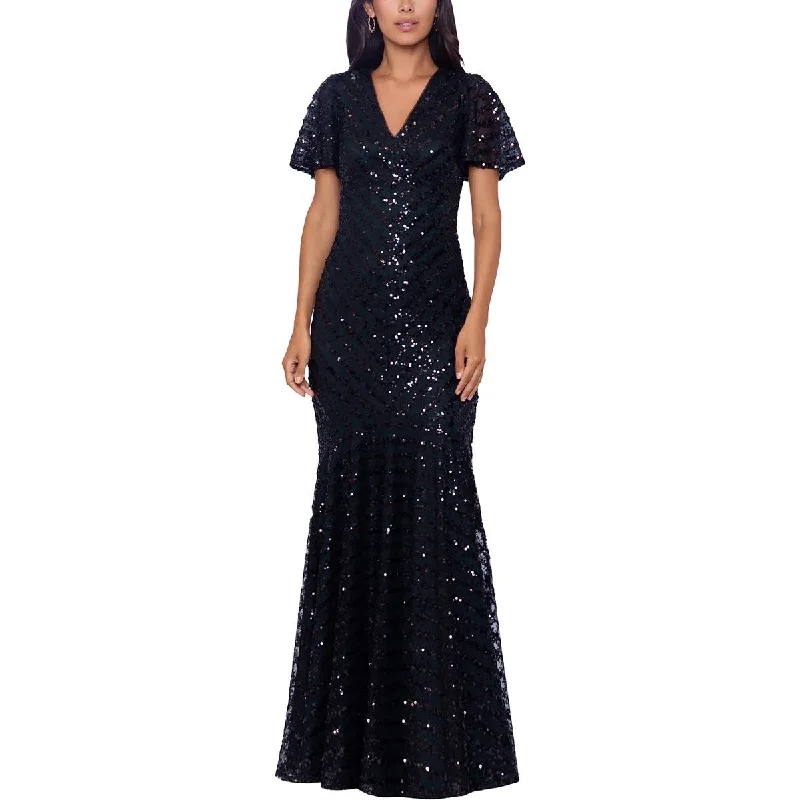 Buttoned Dresses for Stylish -Xscape Womens Sequined Maxi Evening Dress