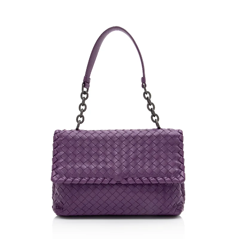 Handle bags with minimalist sleek silhouettes -Bottega Veneta Intrecciato Olimpia Small Shoulder Bag