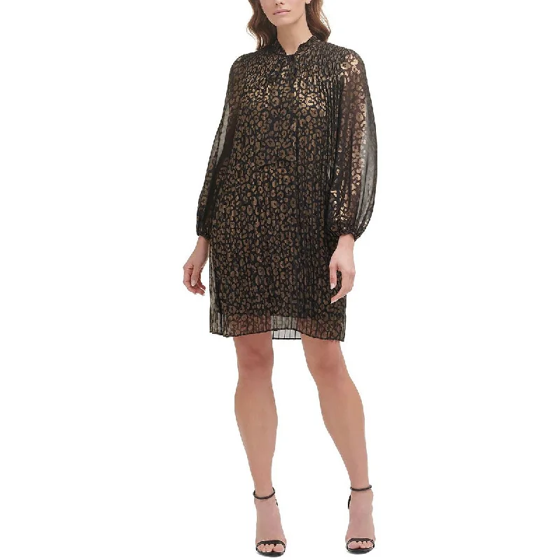 Sequined Dresses for Sparkle -DKNY Womens Petites Animal Print Mini Mini Dress