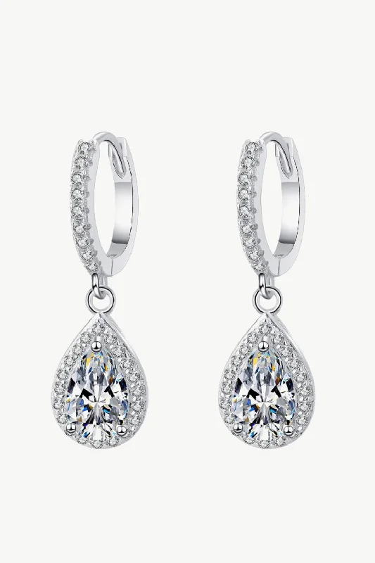 Drop Earrings for Concert Look -Moissanite Teardrop Earrings