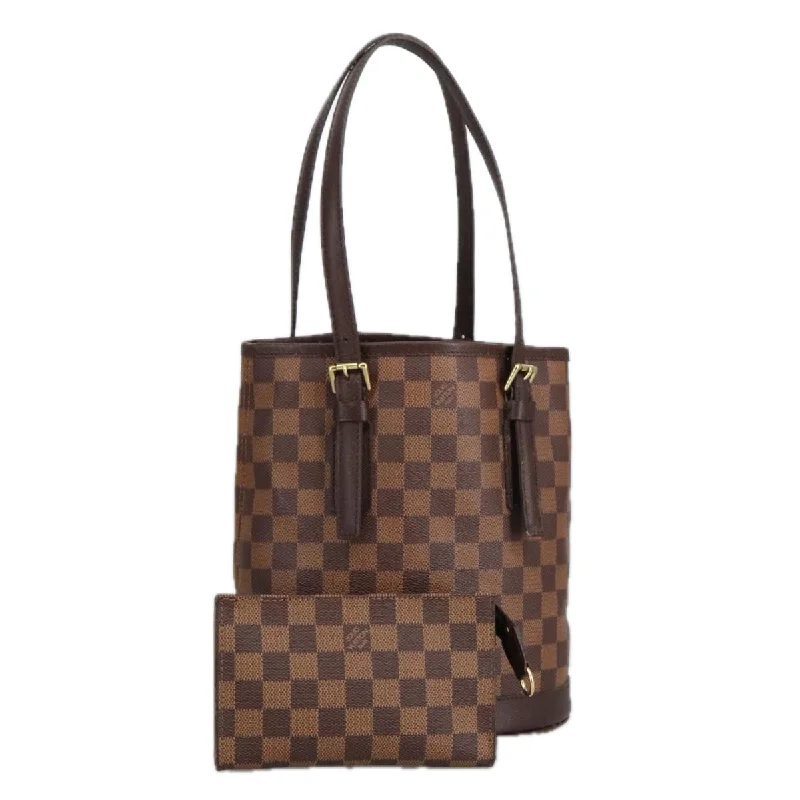 Handle bags with quilted leather for luxury -Louis Vuitton Bucket  Canvas Shoulder Bag (Pre-Owned)